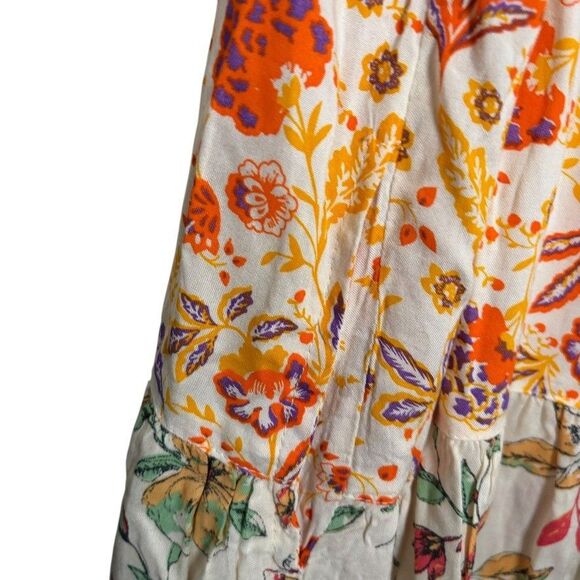 Panni Dress Women's Medium Floral Patchwork Tiered Sleeveless Mini Cottage - Picture 7 of 11